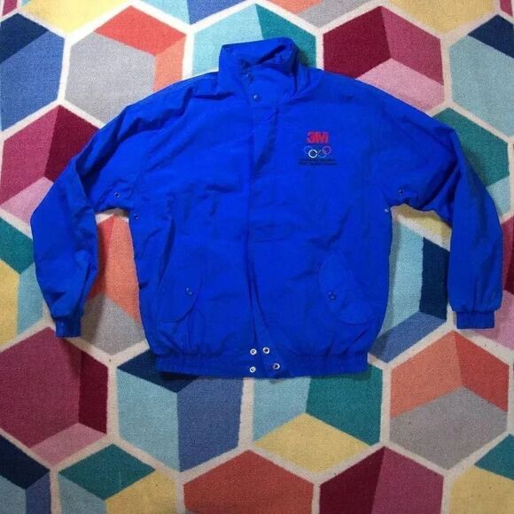Vintage 3M Worldwide Sponsor 1992 Olympic Games Windbreaker Size Medium - Picture 2 of 3